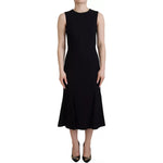Dolce & Gabbana Black Dress Sheath Flare Viscose Dress Dolce & Gabbana Black