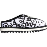Dolce & Gabbana Black White Quilted Logo Sandals Slides Shoes