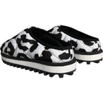 Dolce & Gabbana Black White Quilted Logo Sandals Slides Shoes