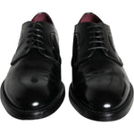 Dolce & Gabbana Black Calfskin Leather Derby Men Dress Shoes