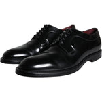 Dolce & Gabbana Black Calfskin Leather Derby Men Dress Shoes