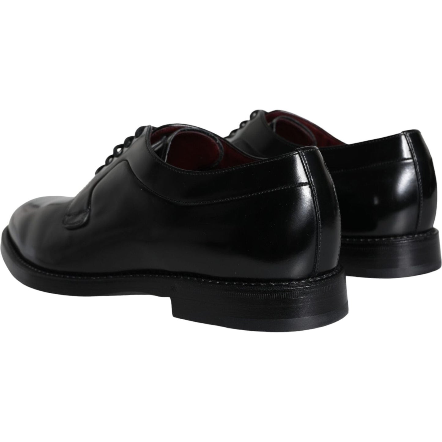 Dolce & Gabbana Black Calfskin Leather Derby Men Dress Shoes