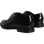 Dolce & Gabbana Black Calfskin Leather Derby Men Dress Shoes