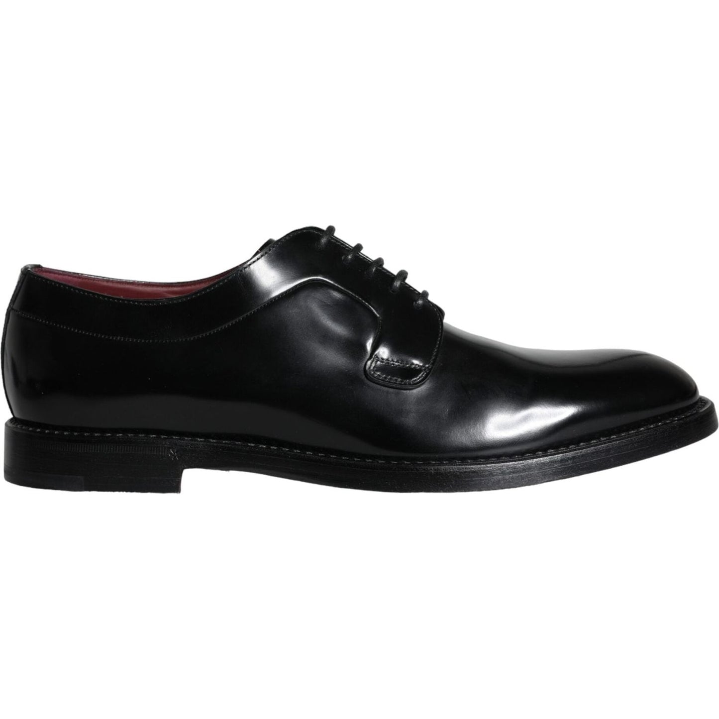 Dolce & Gabbana Black Calfskin Leather Derby Men Dress Shoes