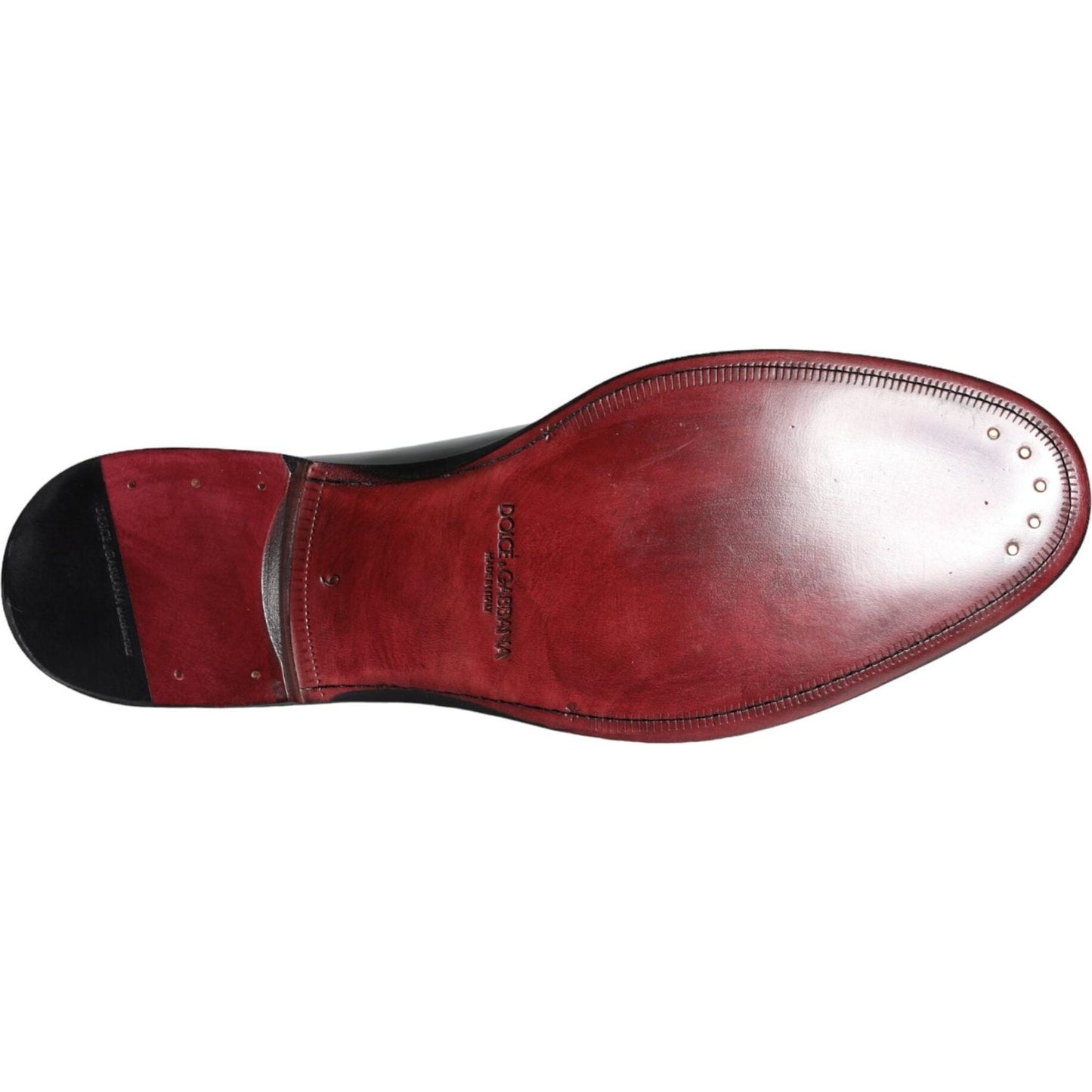 Dolce & Gabbana Black Calfskin Leather Derby Men Dress Shoes