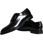 Dolce & Gabbana Black Calfskin Leather Derby Men Dress Shoes