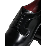 Dolce & Gabbana Black Calfskin Leather Derby Men Dress Shoes