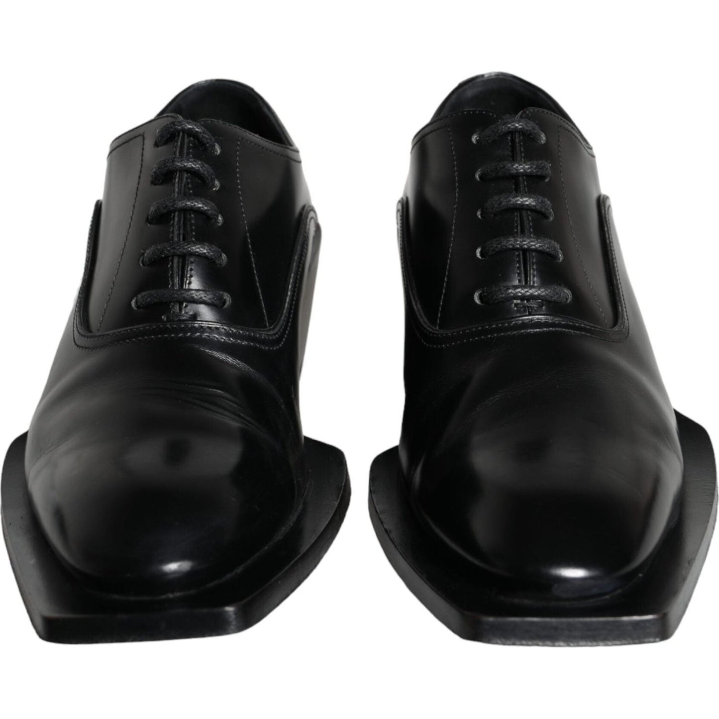 Dolce & Gabbana Black Calfskin Leather Derby Dress Men Shoes MV5925-44