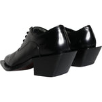 Dolce & Gabbana Black Calfskin Leather Derby Dress Men Shoes MV5925-44