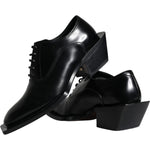 Dolce & Gabbana Black Calfskin Leather Derby Dress Men Shoes MV5925-44