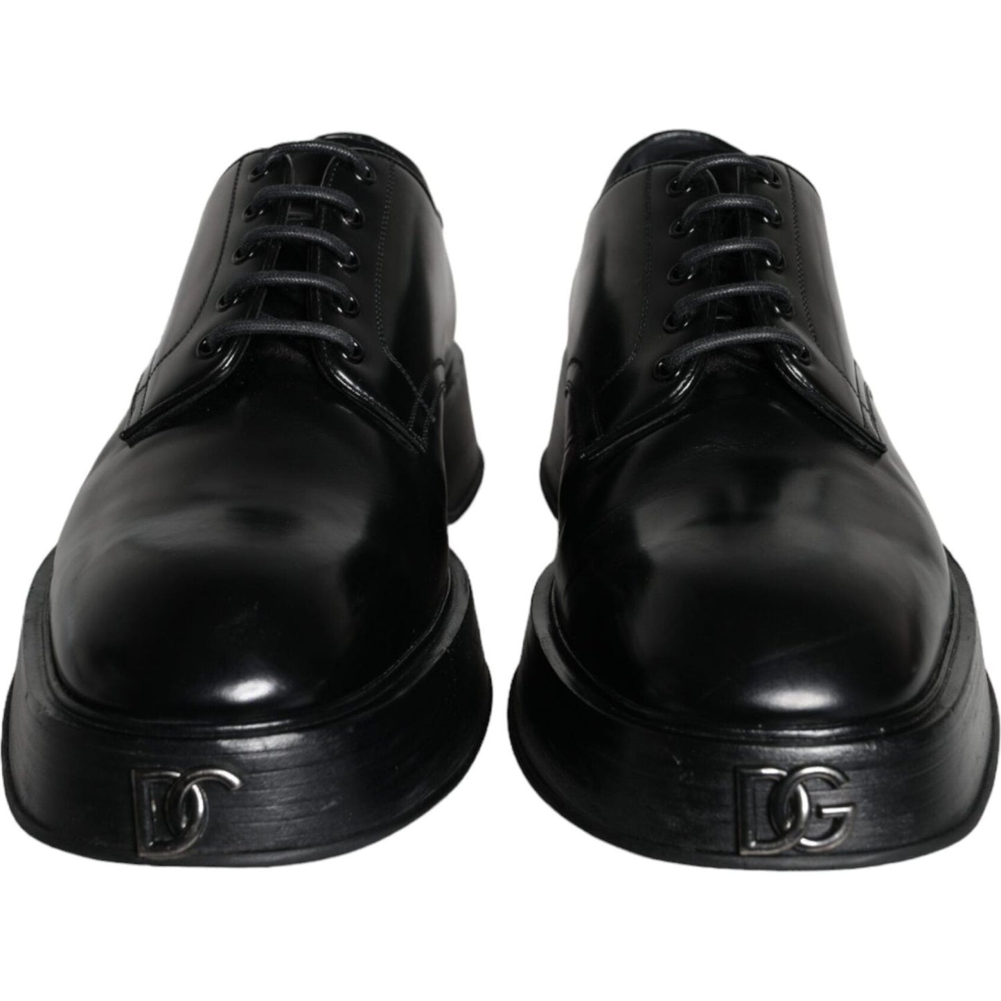 Dolce & Gabbana Black Calf Leather Derby Formal Dress Shoes MV6026-45