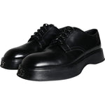 Dolce & Gabbana Black Calf Leather Derby Formal Dress Shoes MV6026-45