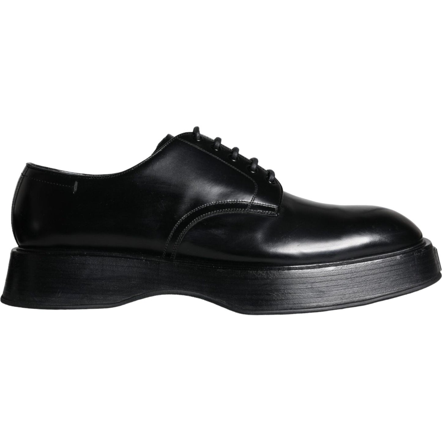 Dolce & Gabbana Black Calf Leather Derby Formal Dress Shoes MV6026-45