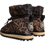 Dolce & Gabbana Brown Leopard Ankle Boots Padded Shoes