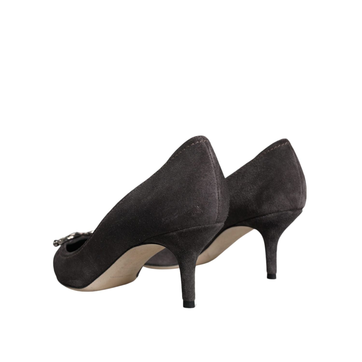 Dolce & Gabbana Gray Amore Suede Bellucci Heels Pumps Shoes