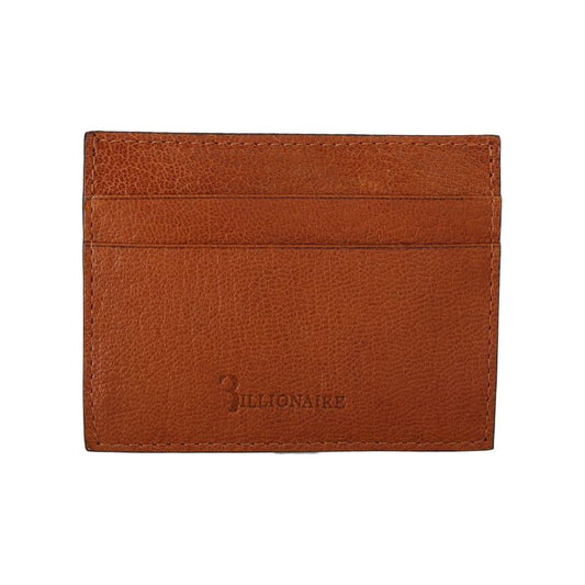 Billionaire Italian Couture Brown Leather Cardholder Wallet VAS1449