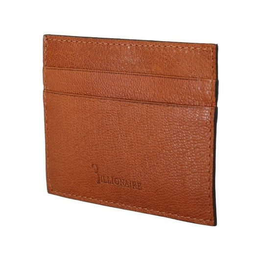 Billionaire Italian Couture Brown Leather Cardholder Wallet VAS1449