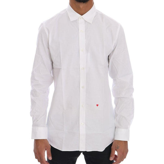 Moschino White Cotton Stretch Slim Fit Dress Shirt