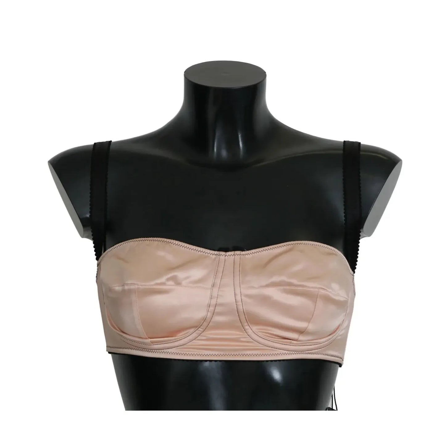 Dolce & Gabbana Black Straps Pink Balconcino Bra