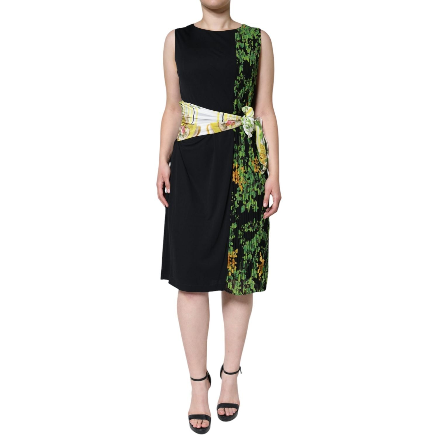 Roberto Cavalli Multicolor Floral Sheath Knee Length Dress