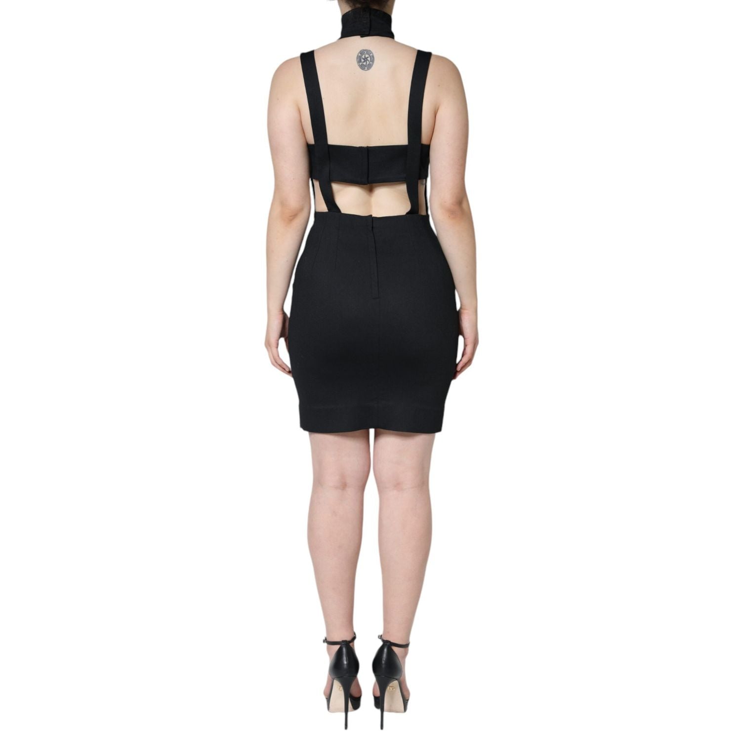 Dolce & Gabbana Black Cut Out Sleeveless Bodycon Mini Dress