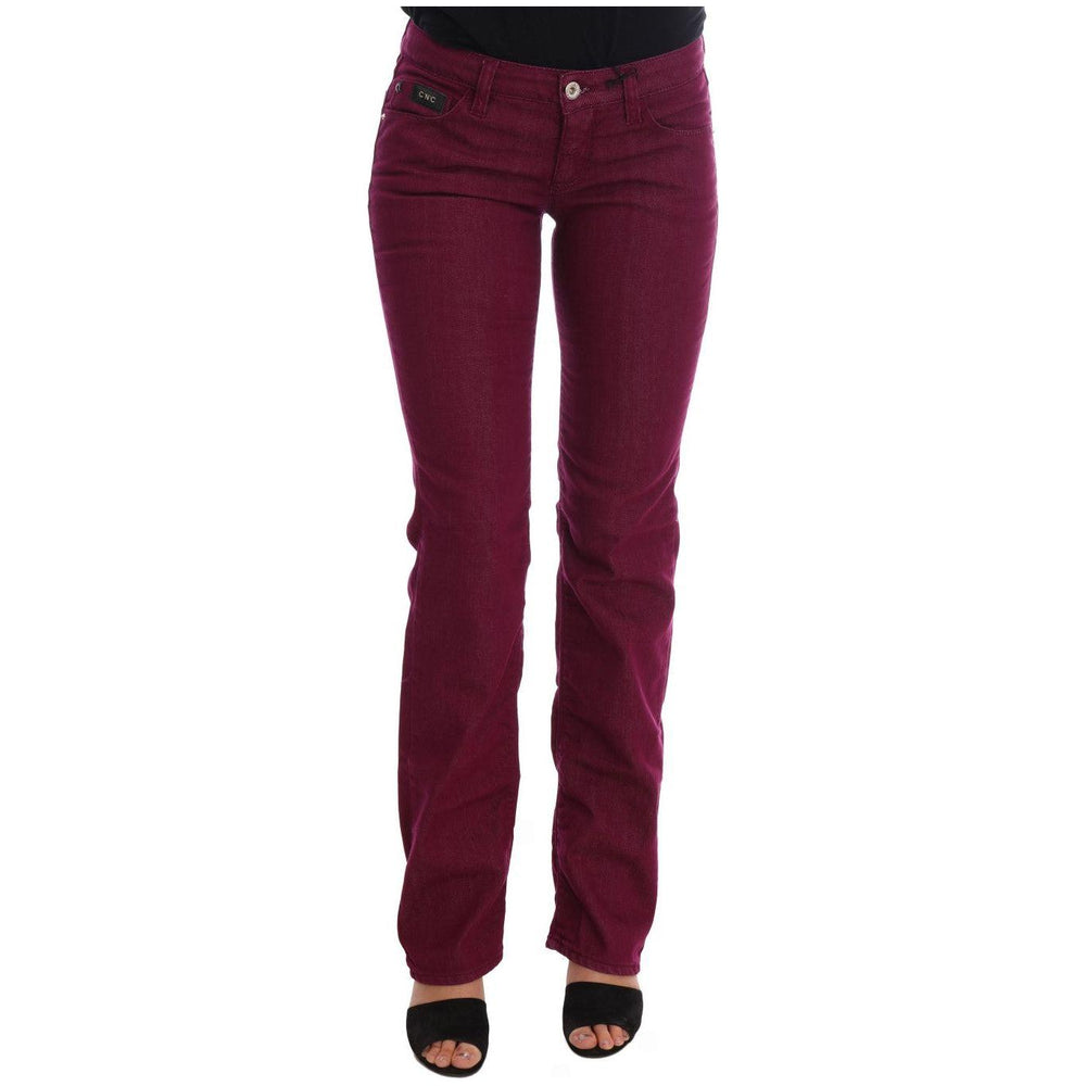Costume National Sleek Red Straight Fit Luxury Jeans Costume National Dark Slate Gray