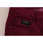 Costume National Sleek Red Straight Fit Luxury Jeans Costume National Black