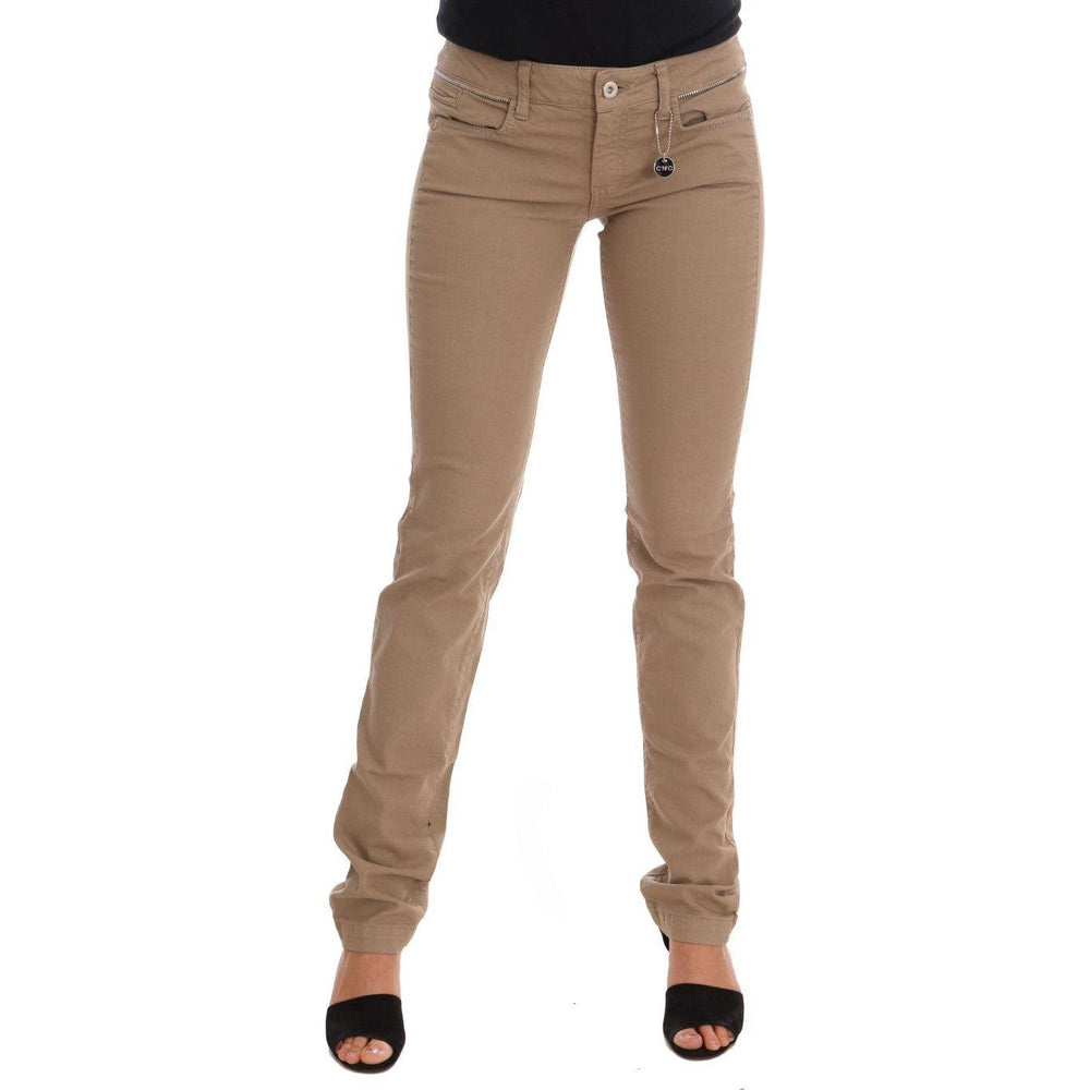 Costume National Beige Cotton Stretch Slim Fit Jeans SIG30130-1