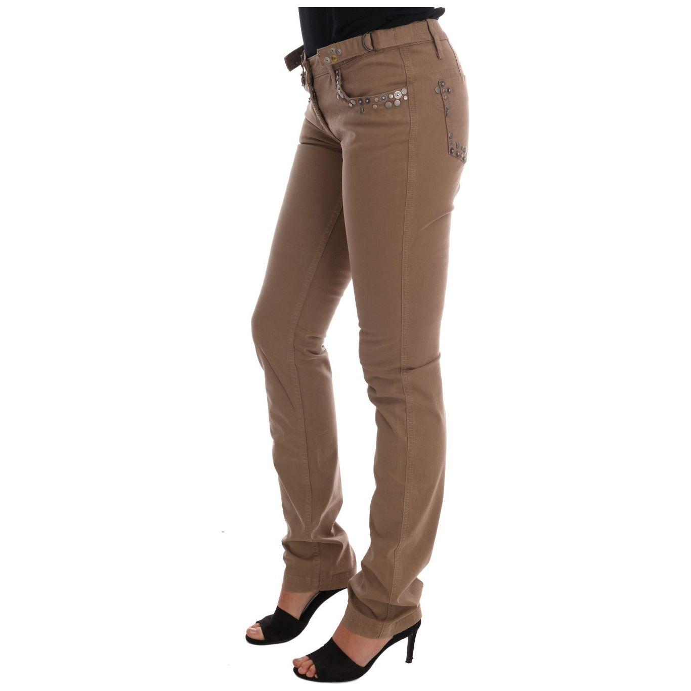 Costume National Beige Cotton Stretch Slim Fit Jeans SIG30131-1