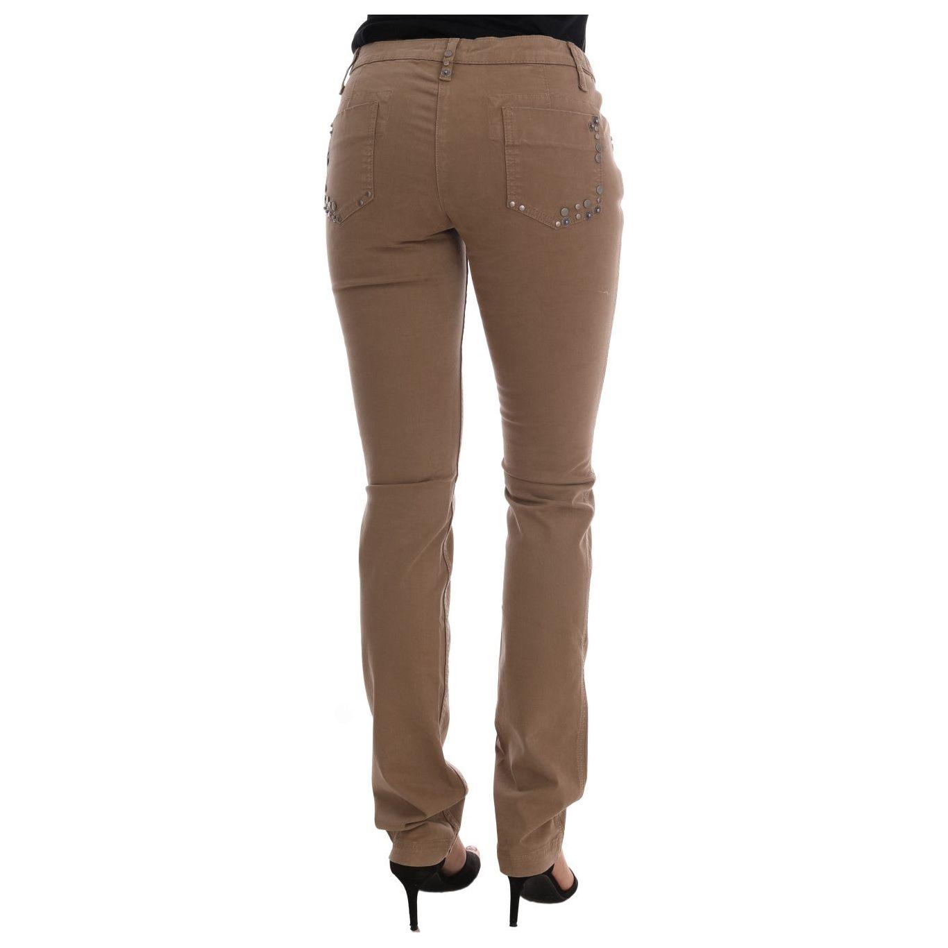 Costume National Beige Cotton Stretch Slim Fit Jeans SIG30131-1