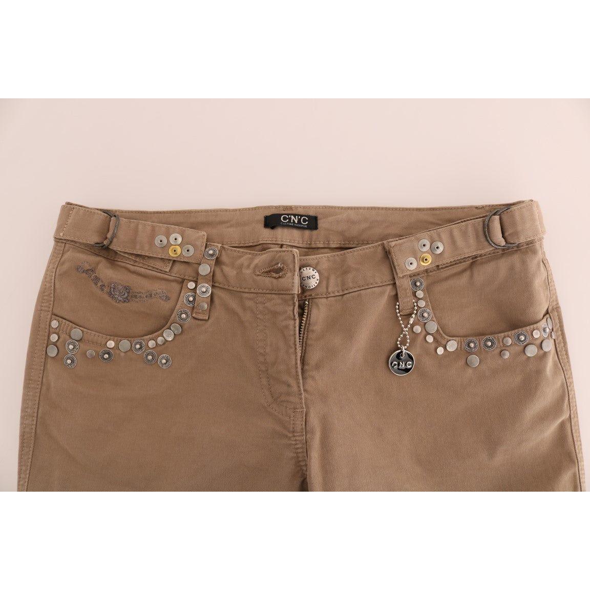Costume National Beige Cotton Stretch Slim Fit Jeans SIG30131-1