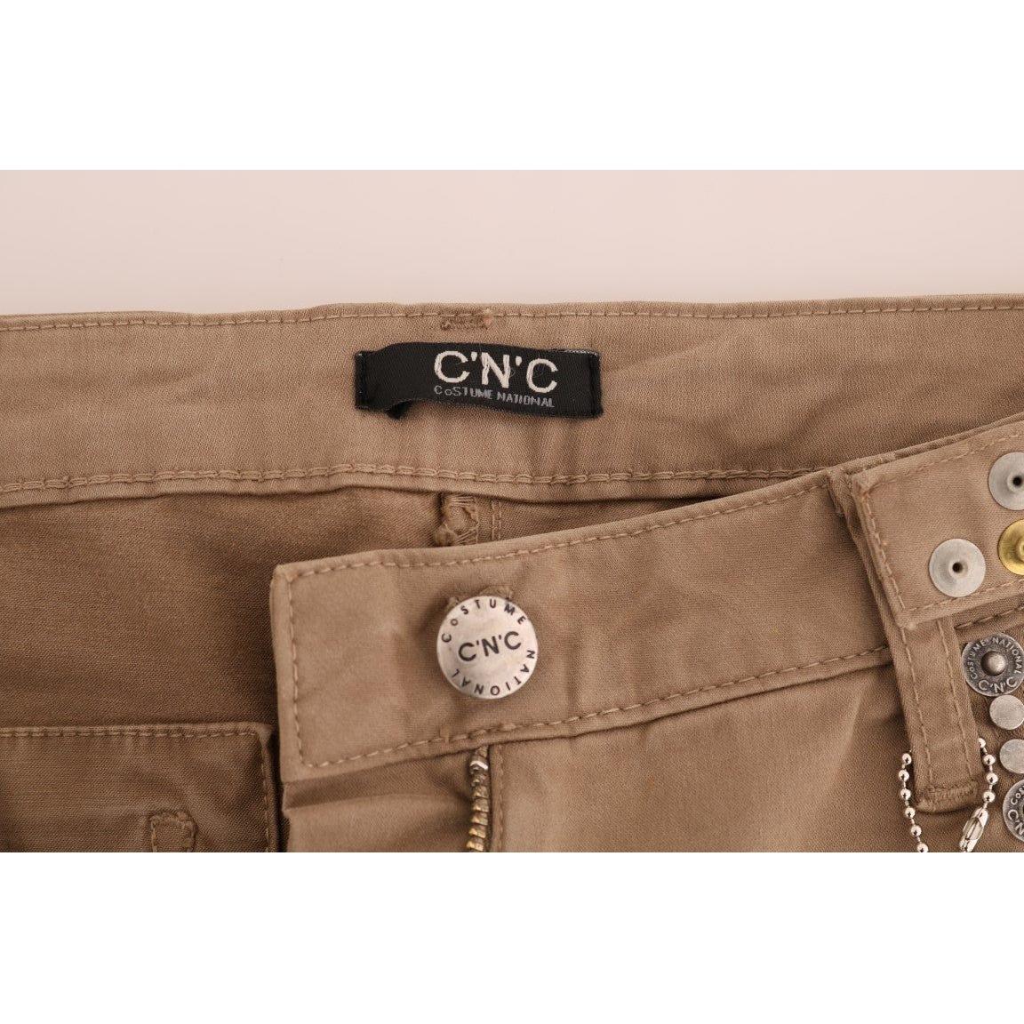 Costume National Beige Cotton Stretch Slim Fit Jeans SIG30131-1