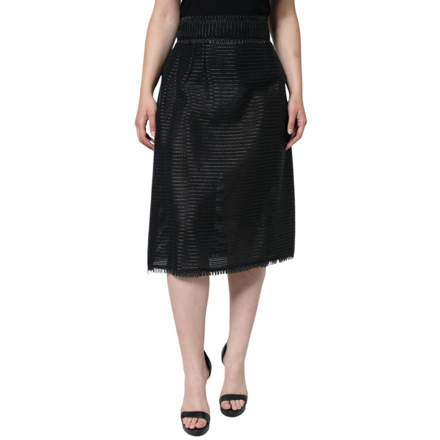 Dolce & Gabbana Black Viscose High Waist Pencil Cut Skirt