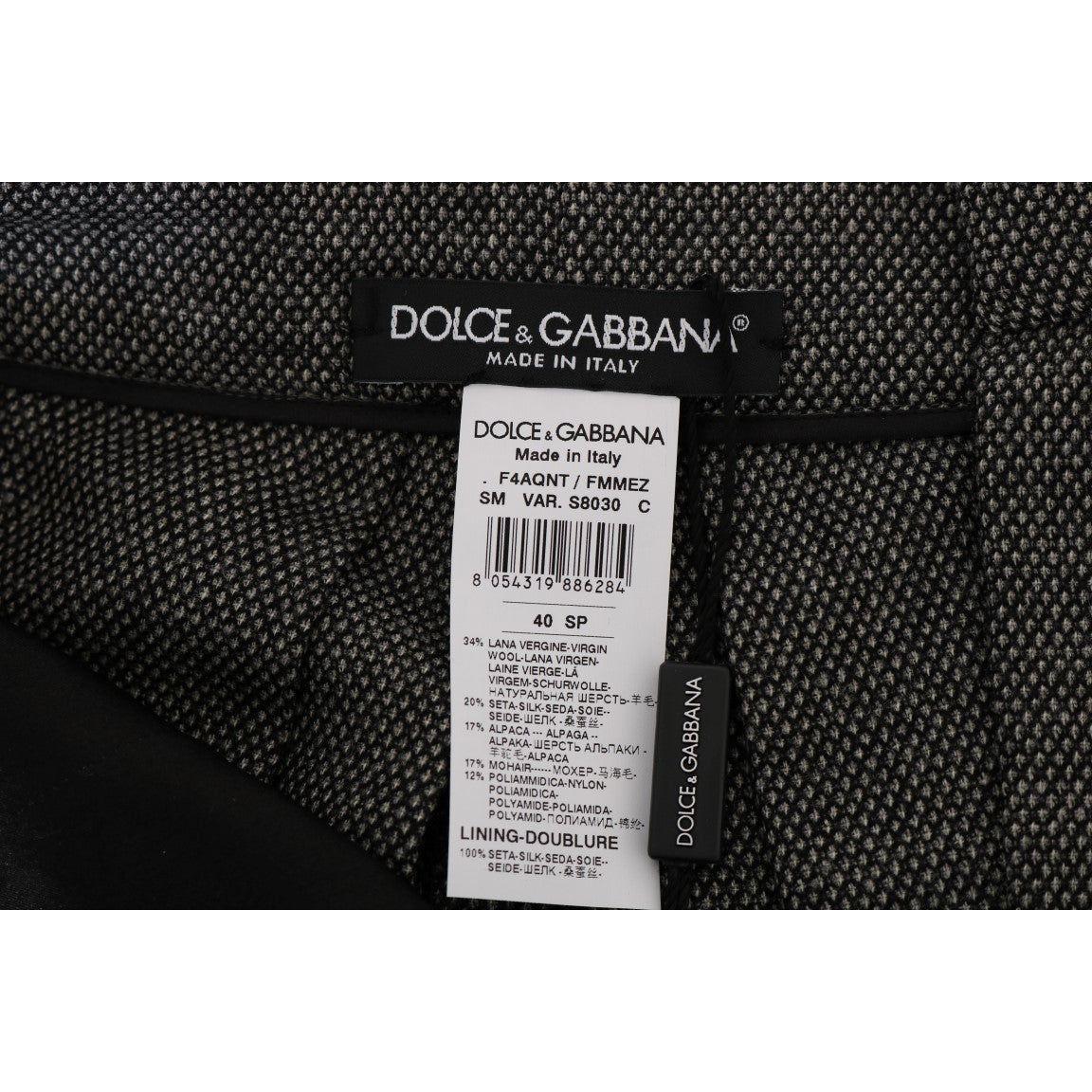 Dolce & Gabbana Gray Wool High Waist Mini Shorts