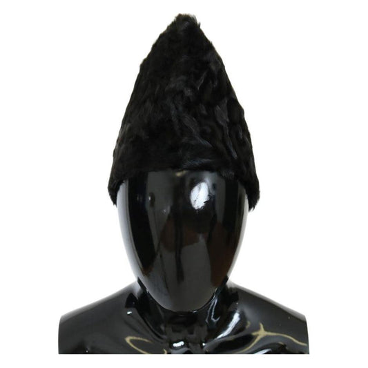 Dolce & Gabbana Black Xiangao Lamb Fur Beanie Beanie Hat