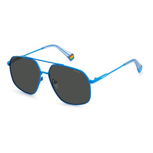 Polaroid Blue Stainless Steel Sunglasses POPLD6173SMVUM9AC