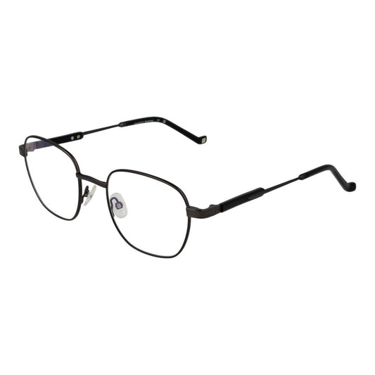 Hackett Gray Men Glasses Frame, gunmetal full-rim square design, metal frame with demo lenses, branded case included