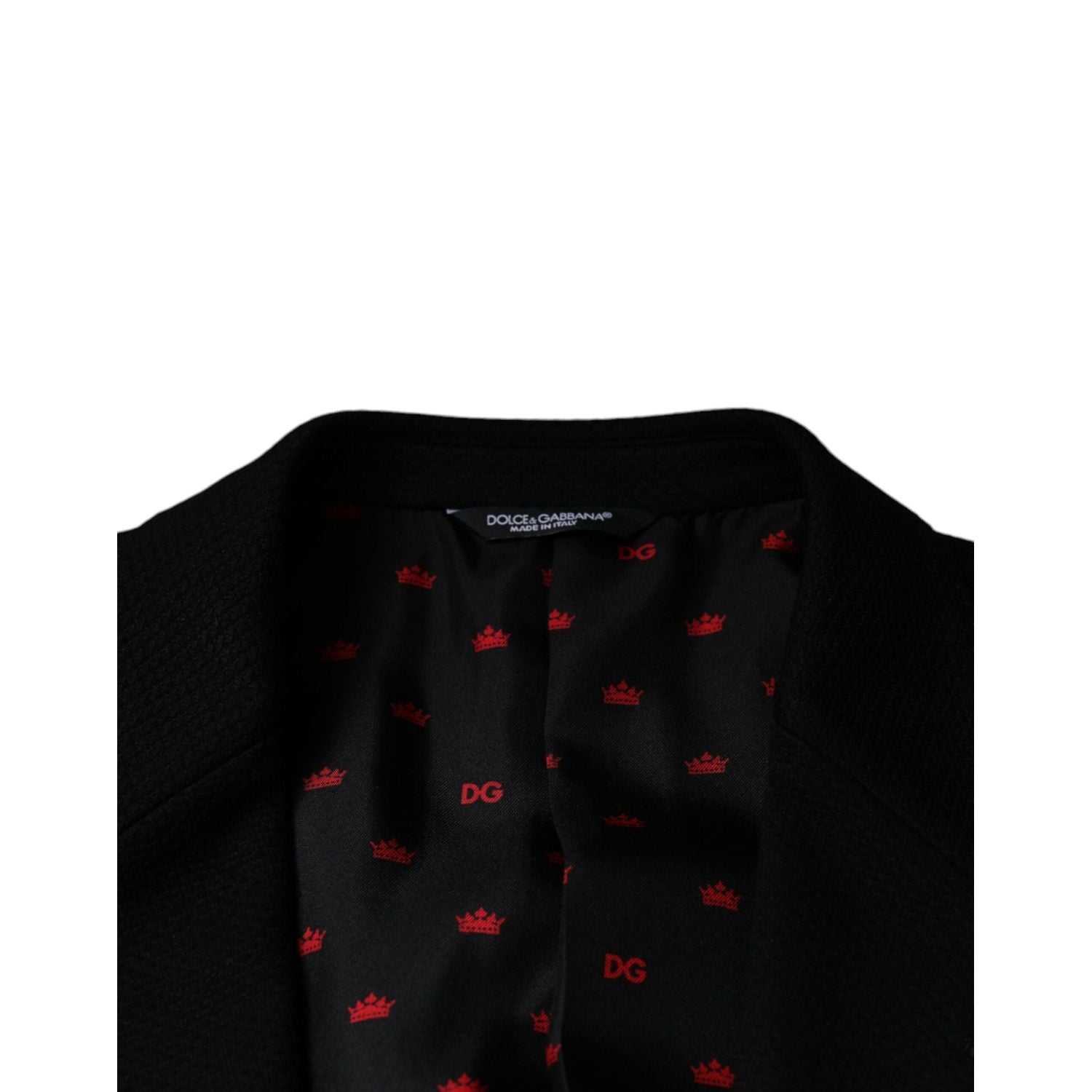 Dolce & Gabbana Black Crown Bee Single Breasted Coat Blazer