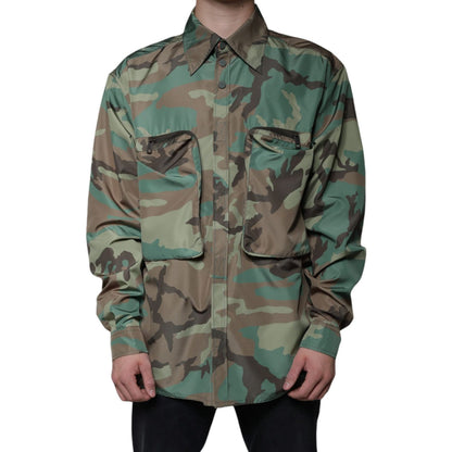Dolce & Gabbana Multicolor Camouflage Button Down Shirt