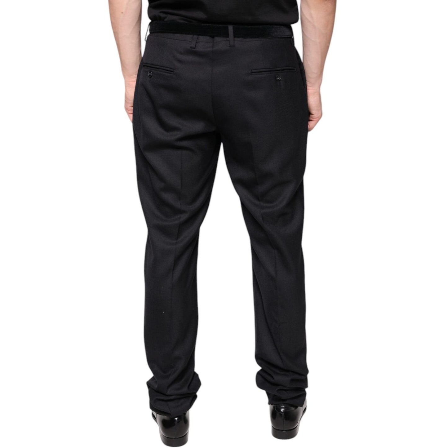 Dolce & Gabbana Black Wool Skinny Dress Formal Pants