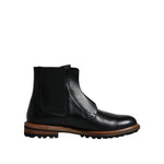 Dolce & Gabbana Black Leather Chelsea Mid Calf Men Boots Shoes