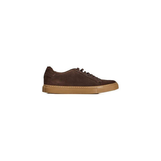 Roberto Pepe Luxury Brown Calfskin Men Sneaker