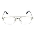 BMW Gray Men Glasses Frame, aviator style, metal half-rim, gray color, demo lenses, temples length 150mm.