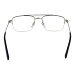 BMW Gray Men Glasses Frame, metal half-rim, aviator style, grey frame, demo lenses, size 54-18-150, includes branded case.