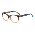 Missoni Brown Acetate Frames, women's glasses model MIS-0090-EX4 with 54/17/145 mm dimensions, brown horn color, sleek acetate design.