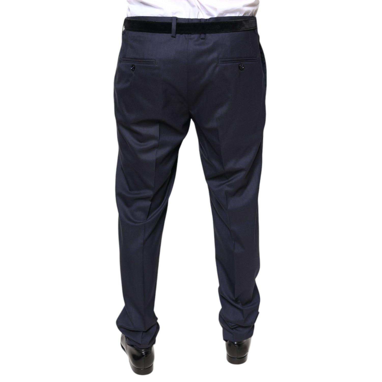 Dolce & Gabbana Blue Wool Skinny Formal Dress Pants