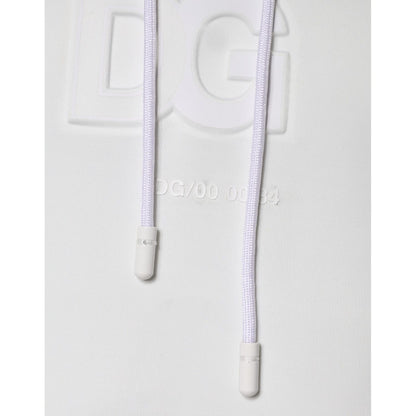 Dolce & Gabbana White DG Logo Hooded Men Sweatshirt Sweater