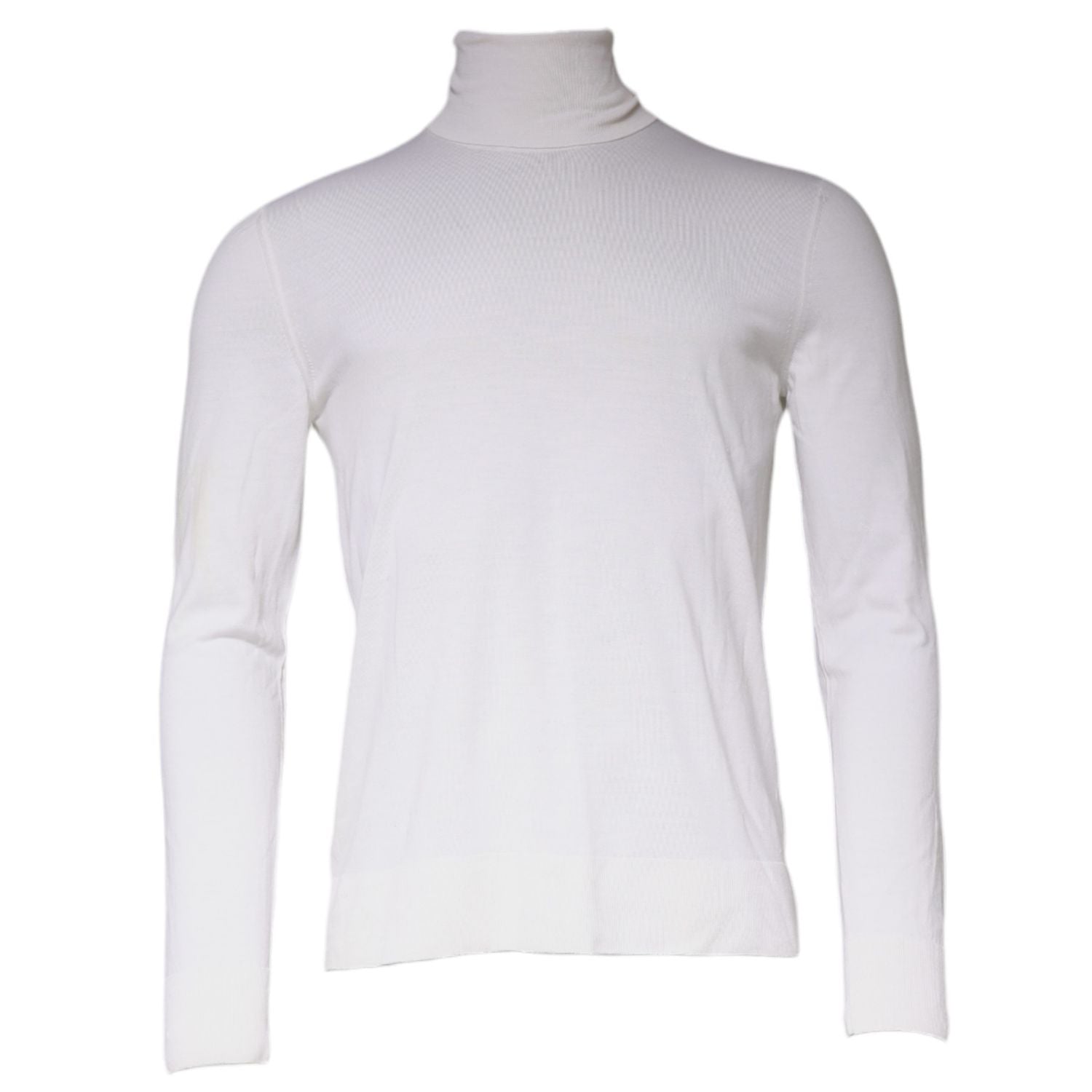 Dolce & Gabbana White Long Sleeve Turtleneck Men Pullover Sweater