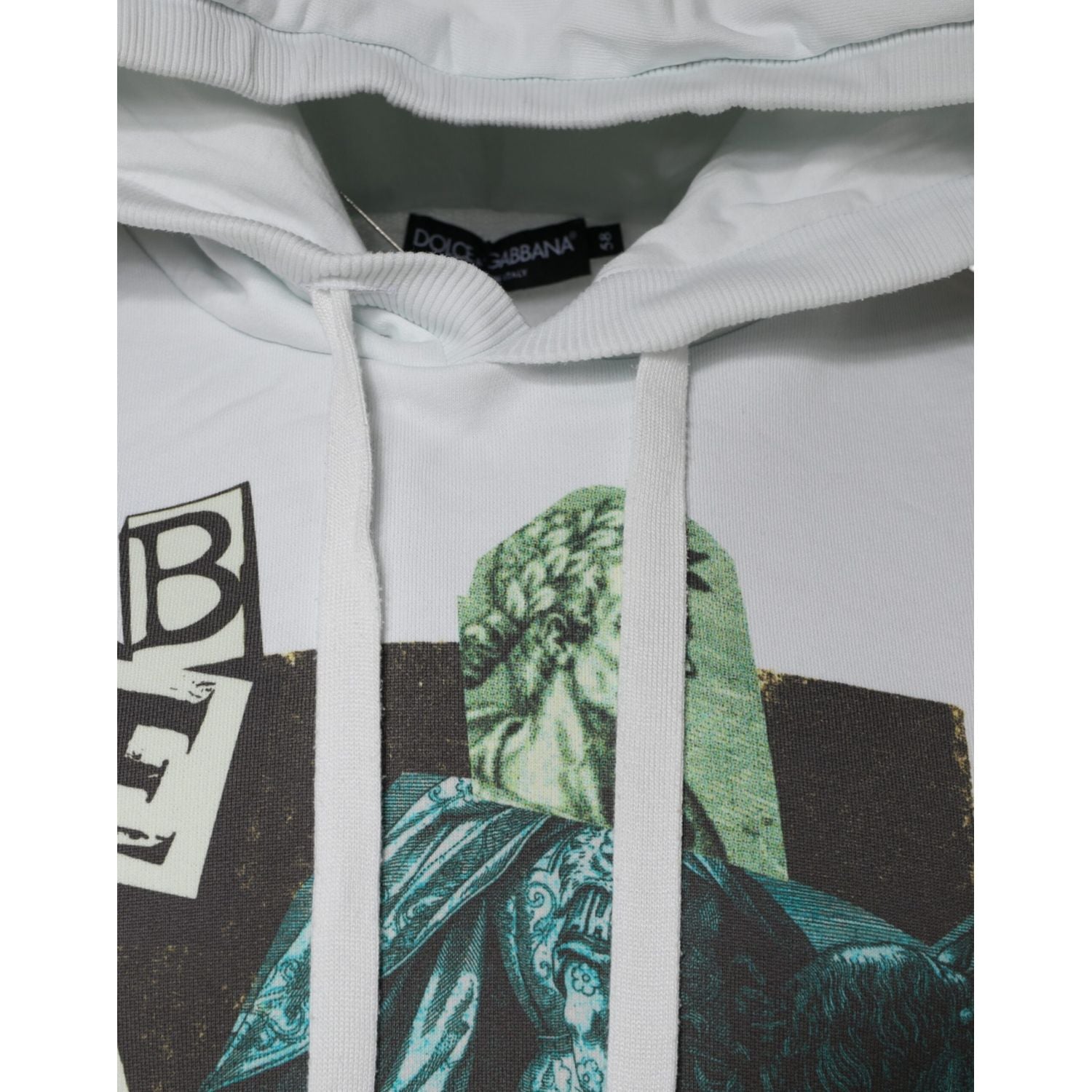 Dolce & Gabbana White Caesar Cotton Hooded Pullover Sweater