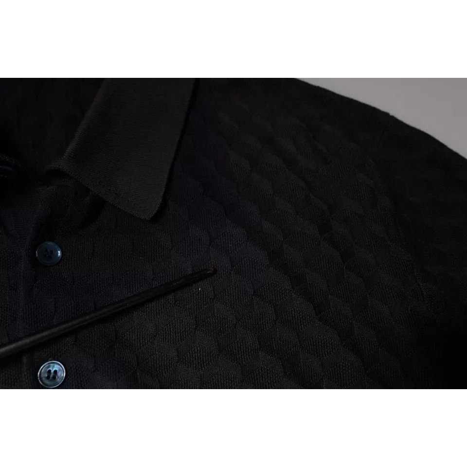 Dolce & Gabbana Multicolor Silk Button Down Collared T-shirt